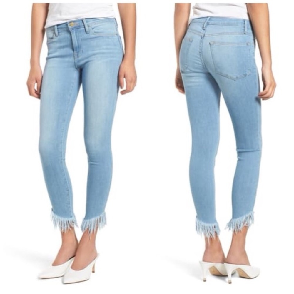 FRAME | Denim Le High Skinny Eling Shredded Hem Jeans